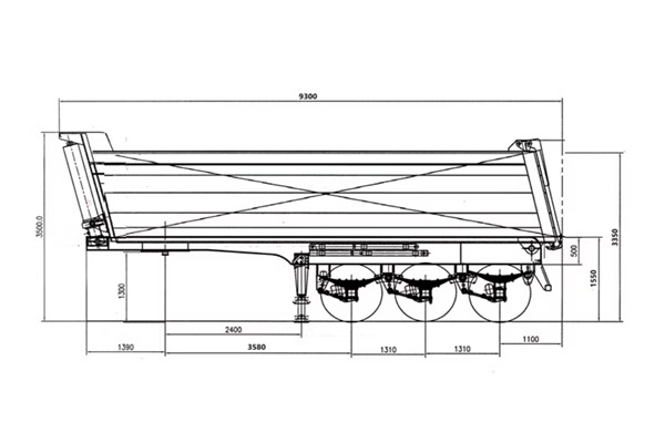  dumper semi-trailer drawing
