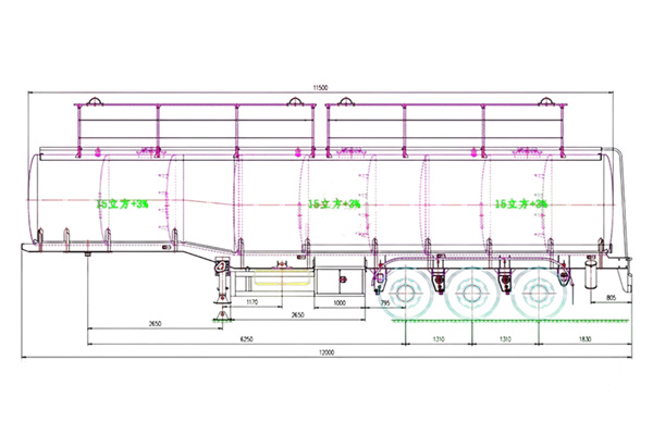 Tri-Axle Acid Tank Trailer Drawing