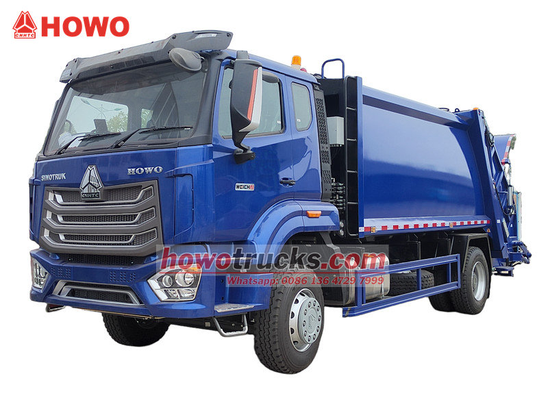 Howo 15cbm rear loader garbage truck