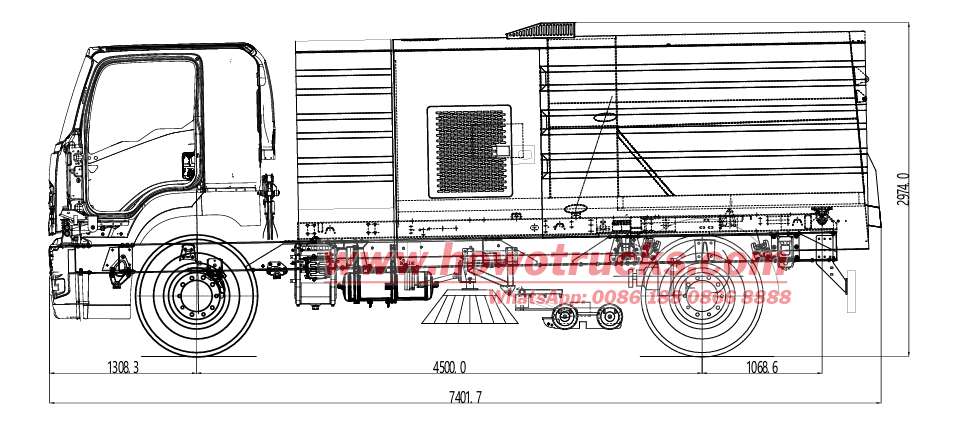 HOWO 4X2 12CBM road sweeper truck