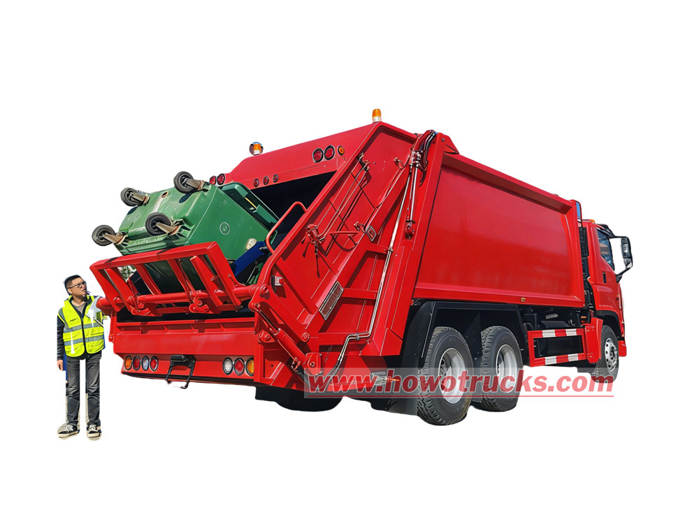 Howo လေးလံသော 20CBM အမှိုက်ကြိတ်စက်ထရပ်ကား