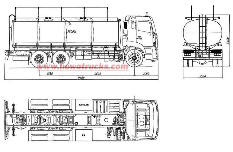 howo 6x4 drive fuel tanker truck